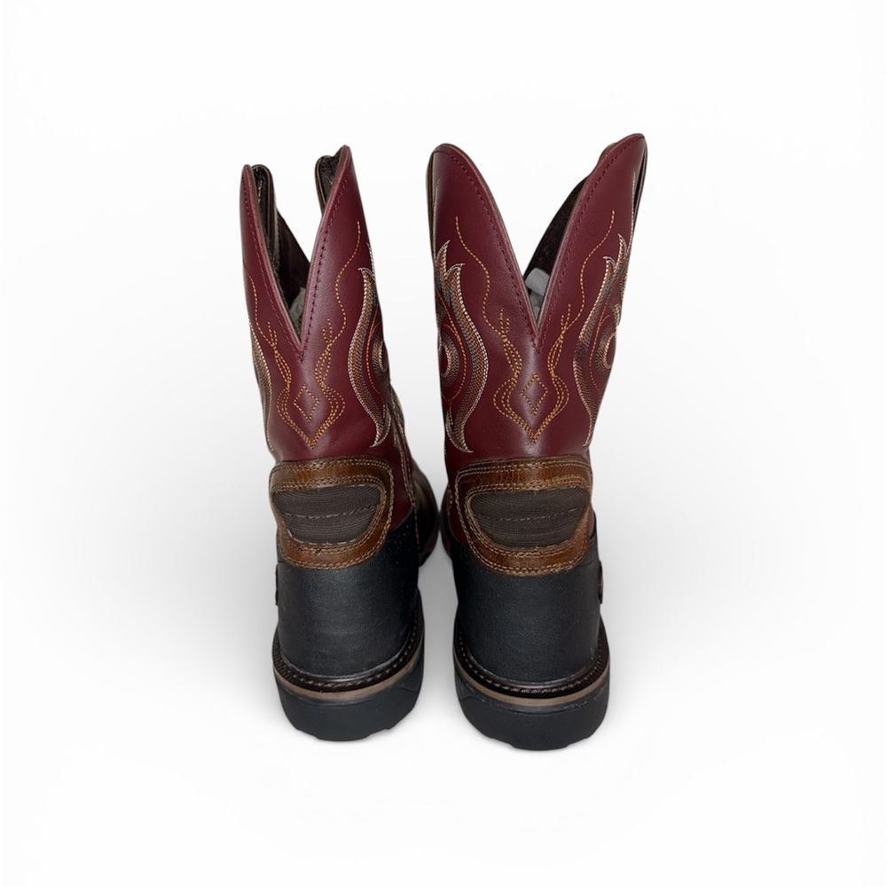 Justin Boots Men's Brown and Burgundy Western Boots Size 13 NWT - Picture 2 of 6